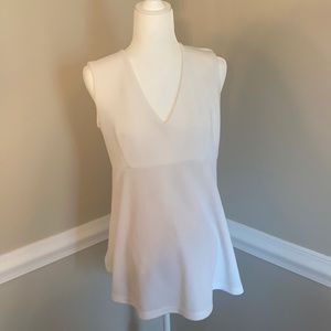 White textured maternity tank top